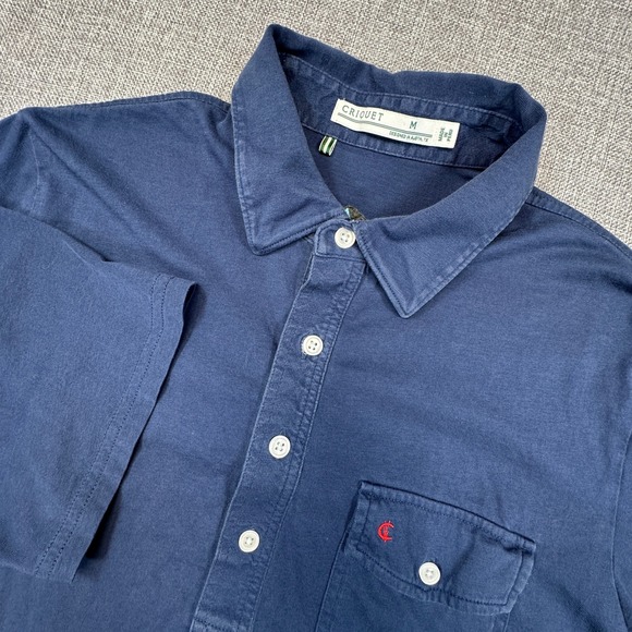 Criquet Other - Criquet Golf Polo Shirt Mens Medium Blue Pima Cotton Short Sleeve Back Logo READ